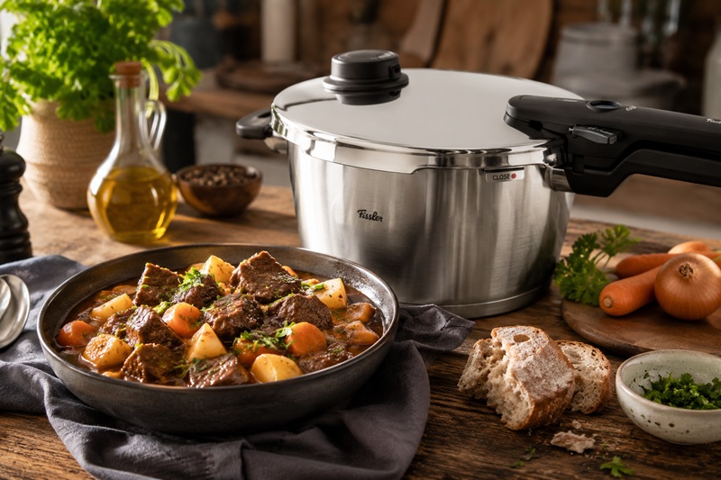 Runderstoof uit de Fissler Vitaquick Premium Snelkookpan 3,5 liter
