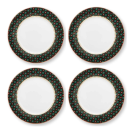 Pip Studio Berry Blues Starterset Ontbijtbord Groen 23 cm - 4 stuks