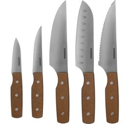 combekk-keukenmessen-bruin-set-5-delig