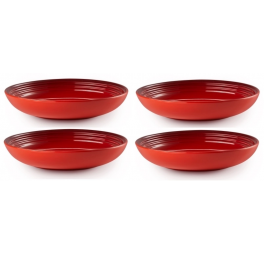 le-creuset-diep-bord-4-stuks-rood