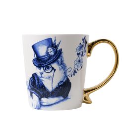 heinen-delfts-blauw-mok-poes-met-hoed-goud-300-ml