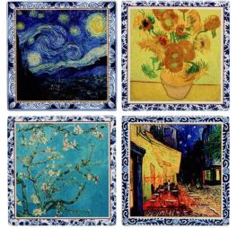 Heinen-Delfts-Blauw-Onderzetters-Vincent-van-Gogh-4-stuks