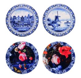 Heinen-Delfts-Blauw-Onderzetters-hollandse-schilderijen-4-stuks