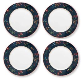 Pip Studio Berry Blues Starterset Ontbijtbord Blauw 21 cm - 4 stuks