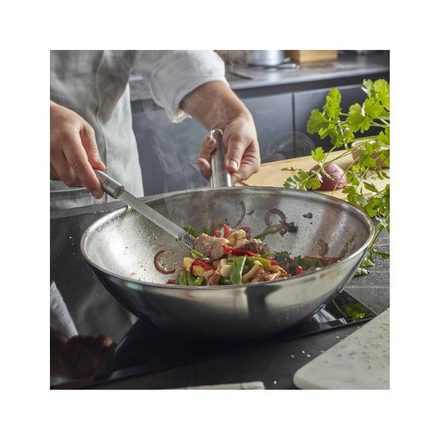 Demeyere Apollo 7 Wok Vlakke Bodem 32 cm - Met Spatel